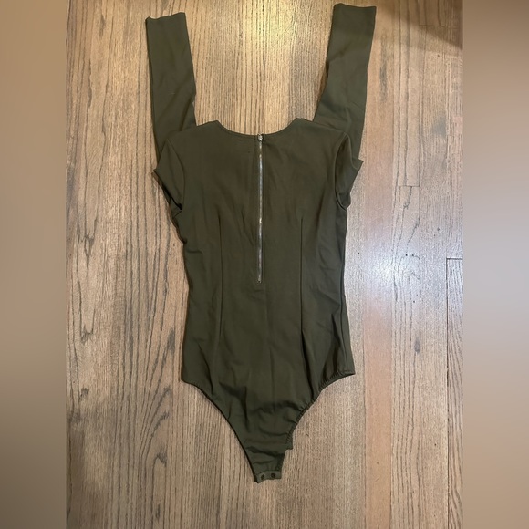 Nude Brand Army Green Lace Up Bodysuit-Size Medium - Picture 4 of 4